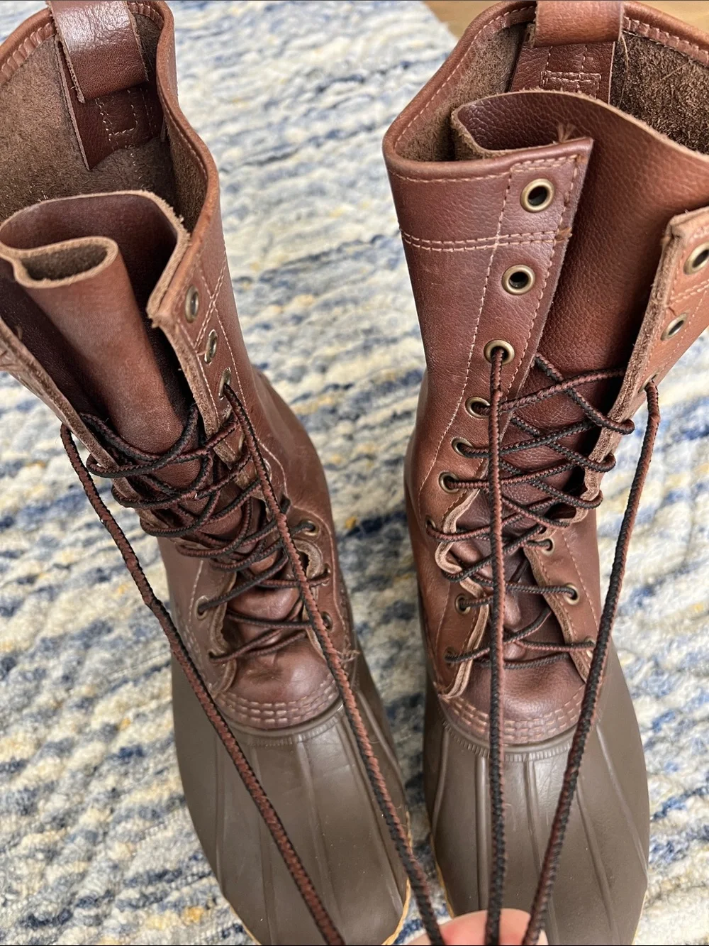 Men's L.L. Bean, Maine hunting shoe Brown Leather Lace-Up Duck Boots size 10